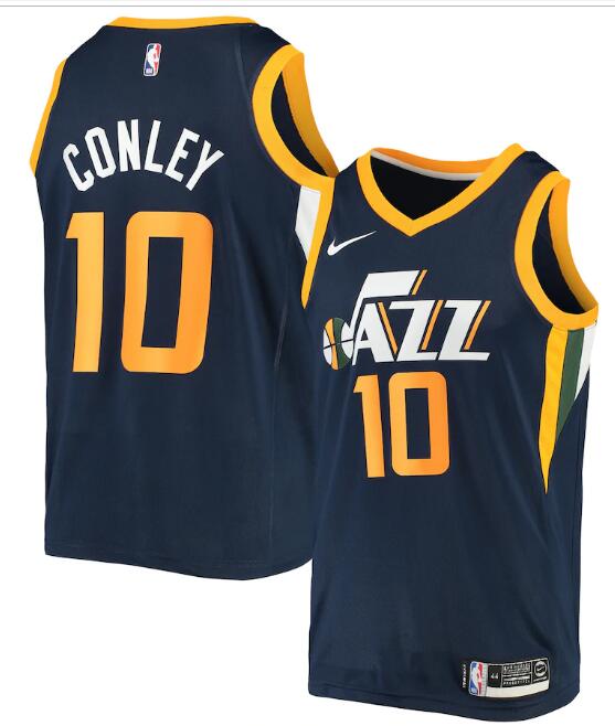 Men's Utah Jazz #10 Mike Conley Navy NBA Icon Edition Swingman Stitched Jersey Men's Utah Jazz #10 Mike Conley Navy NBA Icon Edition Swingman Stitched Jersey